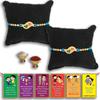 BOGATCHI Chocolate Coated Butterscotch Nuts/Crispy - 50g FREE with 2 Beautiful looking Ganesh Shape Rakhi, Set of 2 Rakhi, Best Rakhi for Brother + FREE Roli Chawal + FREE Rakhi Special Brother Sister Story Cards Set view 1