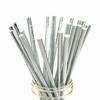 BOFA Eco Tableware shiny silver paper straws for drinking, 100 metal straws silver disposable silver straws, solid strip paper straws for party decoration view 1