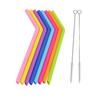 AKOAK Reusable Silicone Straws,BPA-Free Extra Long Flexible Curved Straws for 30-20 oz Tumblers/Rtic/Yeti,Pack of 8 + 2 Brushes view 1