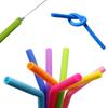AKOAK Reusable Silicone Straws,BPA-Free Extra Long Flexible Curved Straws for 30-20 oz Tumblers/Rtic/Yeti,Pack of 8 + 2 Brushes view 4