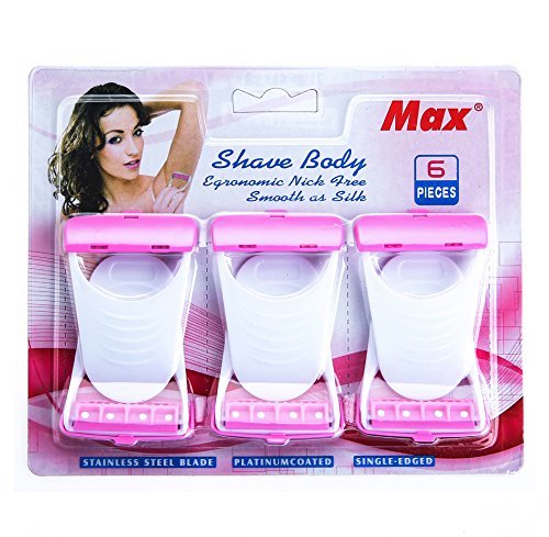 Marji&Anuvrutti Max Disposable 6 Blades Body & Bikini Shaving Razor For Women - Pink