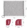 Amagabeli Stainless Steel Cast Iron Cleaner 8x6 316L Chainmail Scrubber Pan Scraper Cookware Accessories Pan Dutch Ovens Polycarbonate Skillet Scraper Pot Grill Brush Seasoning Cleaning Tools Set view 4