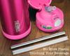 Extra Short 5" Safer Stainless Steel Straws for 12oz Thermos Funtainer, Cocktails, Small Glasses or Cups (4 Pack + Cleaning Brush) view 2