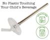 Extra Short 5" Safer Stainless Steel Straws for 12oz Thermos Funtainer, Cocktails, Small Glasses or Cups (4 Pack + Cleaning Brush) view 4
