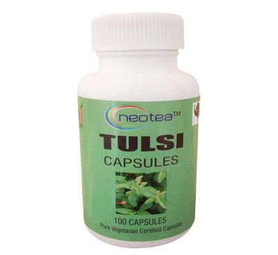 Neotea Tulasi (Holy Basil) Capsules | Natural Herbal Supplement for Respiratory Health | Boosts Immunity | Relieves Cough & Cold | Supports Wellness | 100% Pure Tulsi Extract | 500mg - 100 Capsules