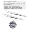 2 Pieces VETUS Straight and Curved Tip Tweezers Nipper for Eyelash Extensions Stainless Steel Tweezers Tools Precision Set Professional Tweezer for False Lash, for Single Lash and 3D-6D Volume Lashes view 4
