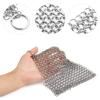 PIBC Cast Iron Cleaner 8x6 316L Stainless Steel Chainmail Scrubber for Griddle Skillet Dutch Oven Wok Stainless Steel Pot Cast Iron Pan. view 2