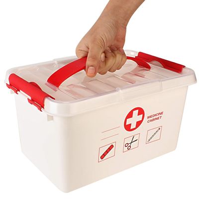 AJB First Aid Medicine Pill Organizer First Aid Multipurpose Jewellery Plastic Storage Box with Layers/Shelves/Tray (1 PC- Color AS per Availability)
