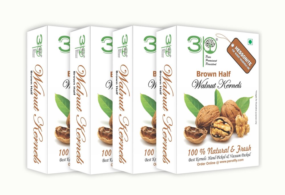 3P Kashmiri Walnut Kernels Without Shell, Walnut Without Shell, Brown Half Akhrot Giri, Fresh Organic Natural Akhrot 1kg (250g x Pack of 4)