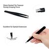 bC BimeTALliC CAble Stainless Steel Tweezers Slanted, Pointed and Flat Tip for The Removal of Facial, Ingrown Hairs, Splinters and The Treatment of Blackheads, Black view 3