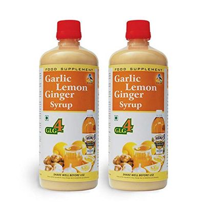 SKSB GLG4 Syrup for Heart Blockage, Bad Cholesterol, High Blood Pressure, Constipation, Arthritis, Asthma, Cough & Cold etc. (Without Honey) 525 ml Each x 2