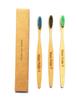 State Pride -T Biodegradable Bamboo Toothbrush for Adults - Pack of 3| Eco Toothbrushes | 100% Biodegradable Handle | Colours Medium Bristles | Recyclable Toothbrush | BPA & Plastic-Free With Free Cotton Pouch view 3
