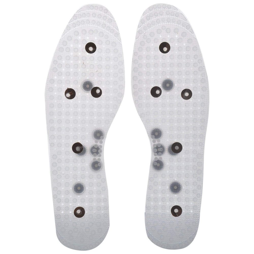 Acupressure India Unisex Magnetic Shoe Insole Comfort Pads for Foot Massage - White