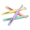AUMELO Tweezers Professional Stainless Steel with Leather Travel Case Best Precision Eyebrow and Splinter Ingrown Hair Removal Tweezer Tip (Multicolor) -Set 4 Piece view 3