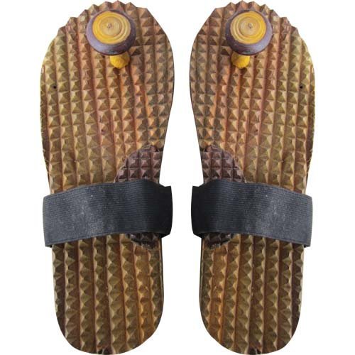 ANCS Acupressure Khadau Wooden Sandal Wooden Khadau paduka sandal Size-(9) pair