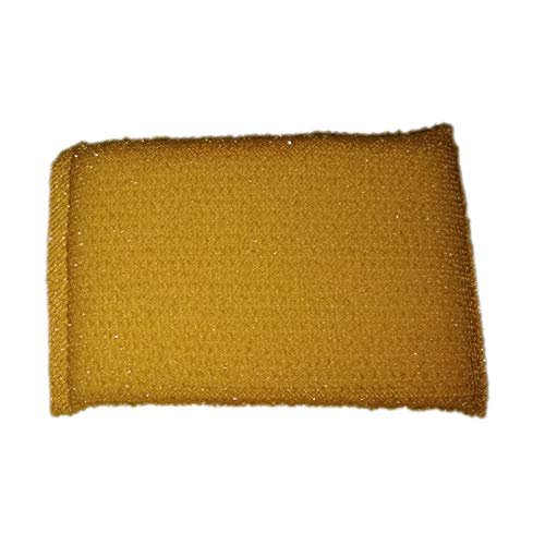 KM PU Foam Scrub Pad Scrubber For Dish/Utensils/Tiles Cleaning, Yellow Transparent (14mm) Pack of 12