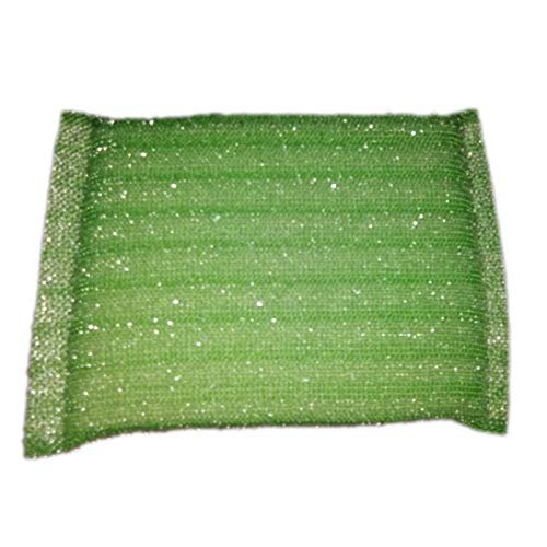 KM PU Foam Scrub Pad Scrubber For Dish/Utensils/Tiles Cleaning, Green (10mm) Pack of 12