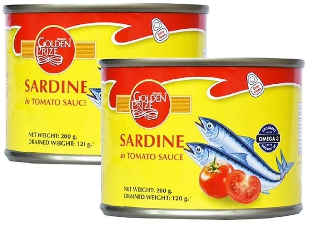 Golden Prize Canned Sardine in Tomato Sauce, 200g (Pack of 2)
