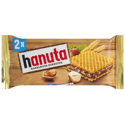Hanuta Hazelnut Chocolate Waffles, 22 g x 2 Sticks, 1.55 oz  44 g