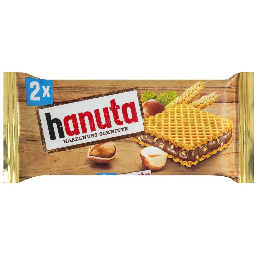 Hanuta Hazelnut Chocolate Waffles, 22 g x 2 Sticks, 1.55 oz 44 g