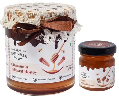 Farm Naturelle Raw Wild Forest Honey 500g| Glass Bottle | 100% Pure Unprocessed & Natural Honey | Ayurvedic & Rich in Vitamins and Minerals | Helps Boost Immunity