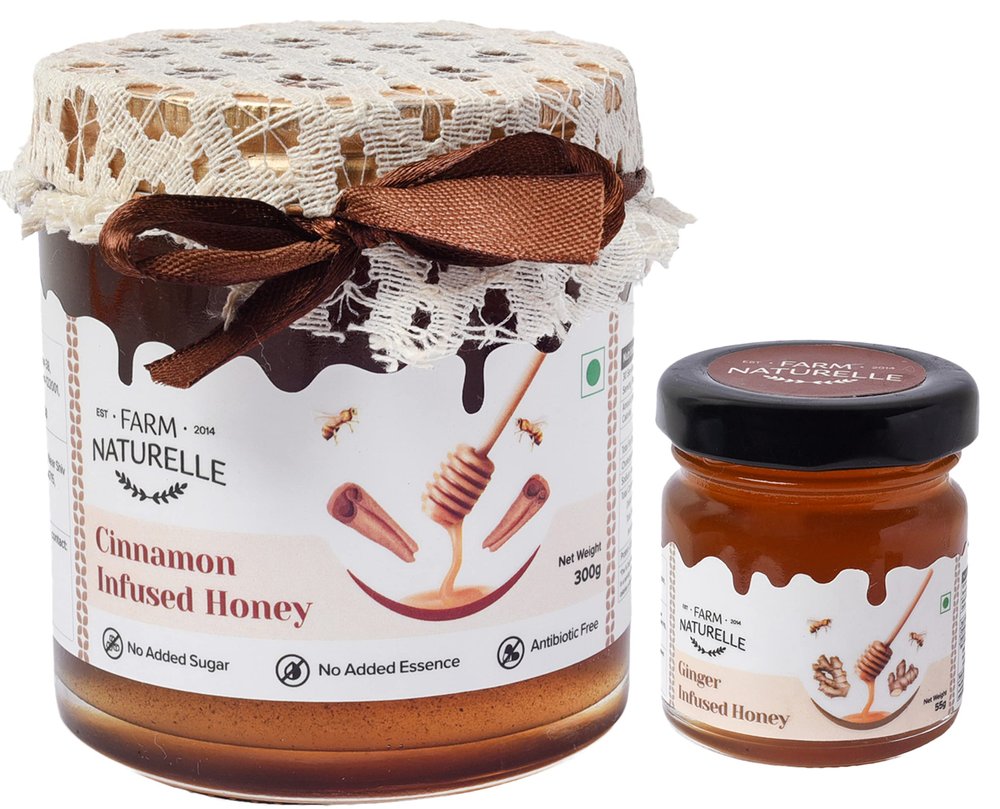Farm Naturelle Raw Wild Forest Honey 500g| Glass Bottle | 100% Pure Unprocessed & Natural Honey | Ayurvedic & Rich in Vitamins and Minerals | Helps Boost Immunity