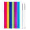 14 PCS Reusable Silicone Straws with Cleaning Brushes, tifanso Extra Wide Large Straws, Great for for 30oz and 20oz Tumblers Yeti/Rtic, 10" Extra Long Flexible Jumbo Drinking Straws for Milkshakes view 1