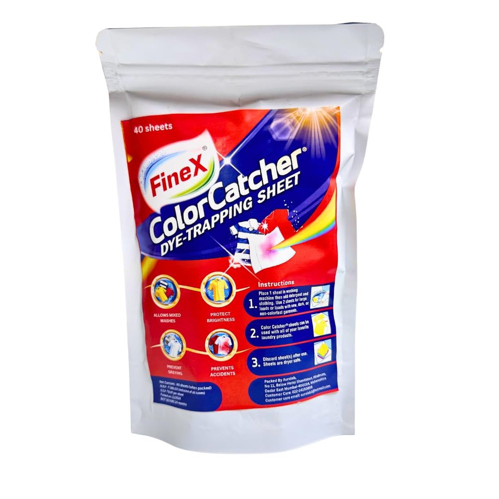 FineX Color Catcher-Fabric Colour Magnet -Wash mixed color cloths with confidence, 3 boxesx20 sheets each:Total 60 sheets
