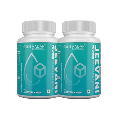 AADAR Jeevani Ayurvedic Powder For Healthy Blood Sugar Levels 100 GM, with Neem and Aloe Vera (Pack of 2)