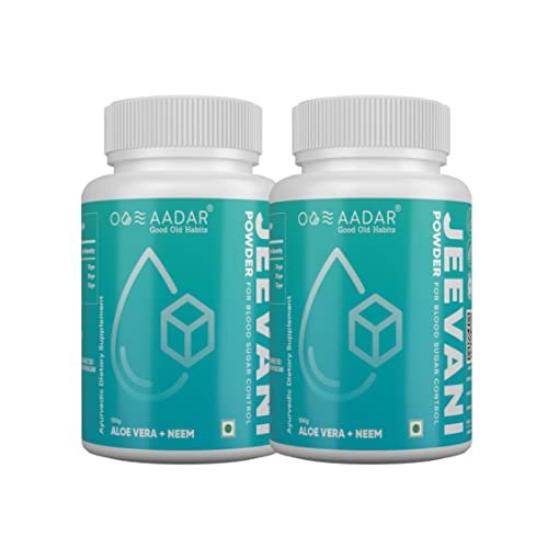 AADAR Jeevani Ayurvedic Powder For Healthy Blood Sugar Levels 100 GM, with Neem and Aloe Vera (Pack of 2)