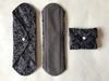 5 Pieces Charcoal Bamboo Mama Cloth/Menstrual Pads/Reusable Sanitary Pads (Black lace, Heavy (12 inch)) view 4