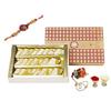 GHASITARAM'S Kesari Kaju Katlis Mithai Diwali Sweets Gift Box with Diya and Silver Plated Coin, 400 gm view 1