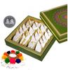 GHASITARAM'S Kesari Kaju Katlis Mithai Diwali Sweets Gift Box with Diya and Silver Plated Coin, 400 gm view 2