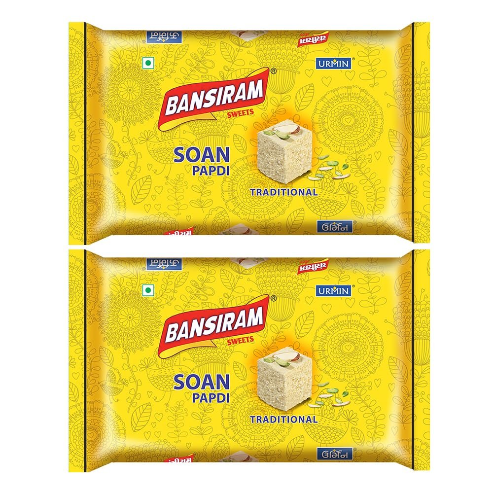 Bansiram Sweets | Soan Papdi | Traditional Indian Sweet | Flaky & Delicious Dessert | Ready to Eat Mithai | Perfect for Festivals & Gifting | Pack of 2 x 250g (Total 500g)