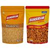 Bansiram Namkeen Combo | Bikaneri Sev (375g) & Faradi Chiwda Tikha (350g) | Spicy & Crunchy Indian Snacks | Fasting Special & Tea-Time Munchies | Total 725g view 1
