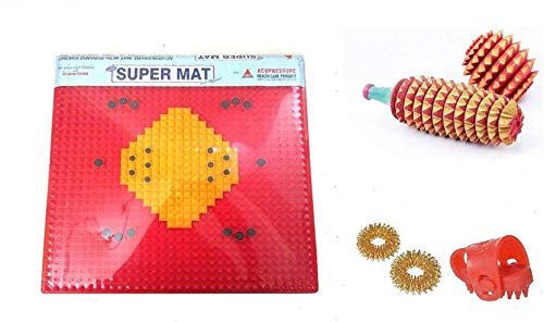 ACi Acupressure Super Mat Wooden Karela & Ball Sujok Ring Thumb Pressure