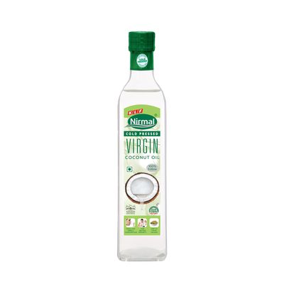 KLF Nirmal Cold Pressed Virgin Coconut Oil | 250 ml | Packaged in Glass Bottle | Great for Cooking, Skin Care & Hair Care | Natural & Edible
