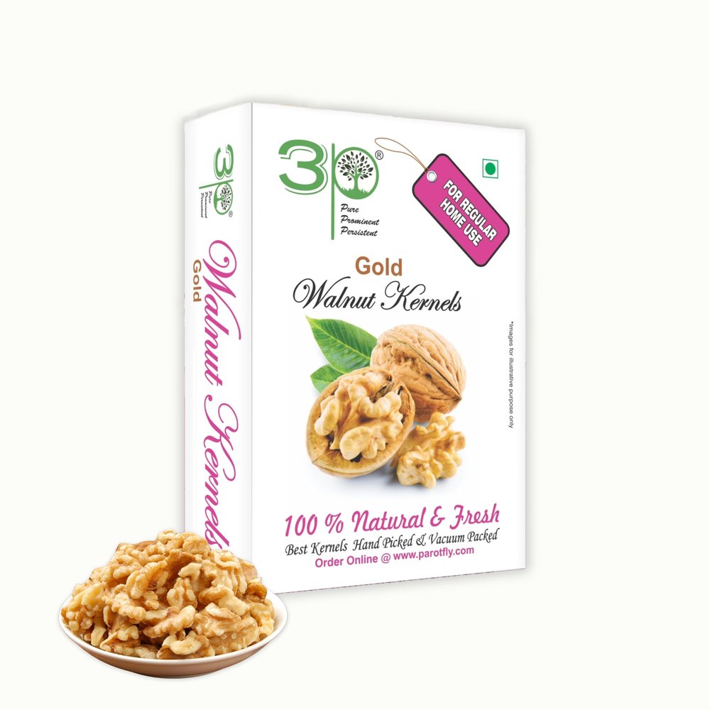 3P Kashmiri Walnut Kernels Without Shell, Walnut Without Shell, Light Quarter Akhrot Giri, Fresh Organic Natural Akhrot 250 grams (Pack of 1)