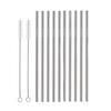 Expresso - New Set of 10 Reusable Stainless Steel Drinking Straws 10.5'' (10 Straight & 2 Cleaning Brushes)  BPA Free Metal, Thick, Long, Dishwasher Safe  for Smoothies, Tumblers, Travel & More view 1