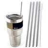 Expresso - New Set of 10 Reusable Stainless Steel Drinking Straws 10.5'' (10 Straight & 2 Cleaning Brushes)  BPA Free Metal, Thick, Long, Dishwasher Safe  for Smoothies, Tumblers, Travel & More view 3