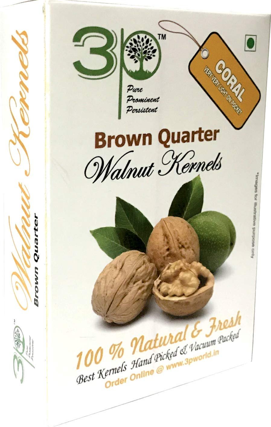 3p Kashmiri Walnut Kernels Without Shell Brown Quarter Fresh Organic Natural Akhrot giri Walnut Dry Fruit 250gm