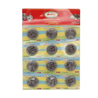 Marc Cleaning Products Stainless Steel Washing Scrub Pack of 12 (Standard, Multicolour)