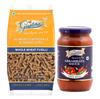 Gustora Combo Pack of Whole Wheat Fusilli Pasta 500g & Arrabbiata Sauce 400g I Pasta & Sauce Combo for Italian Cooking I Rich in Protein & Fibre I Vegetarian I Zero cholesterol I No Trans Fats - 900G view 1