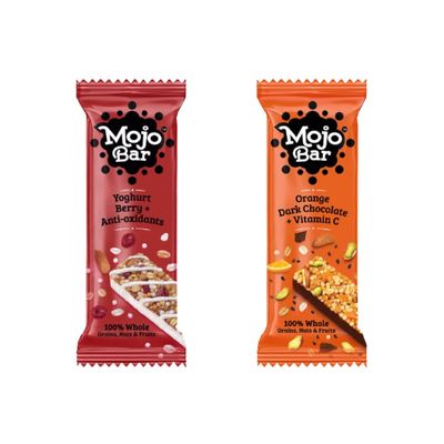 Mojo Bar Orange Dark Chocolate & Yoghurt Berry Snack Bar, 32 Gm (Combo of 6)