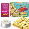 BOGATCHI Happy Diwali Gift for Friends Traditional Soan Papdi, 400g + Free Happy Diwali Greeting Card + Free Tea Light view 1
