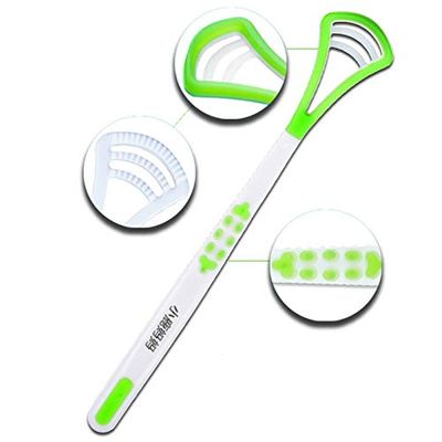 NavaFresh Basics 1Pc Fresh Breath Tongue Scraper Tongue Cleaner Brush Dental Tongue Cleaning Scraper Brush Oral Hygiene