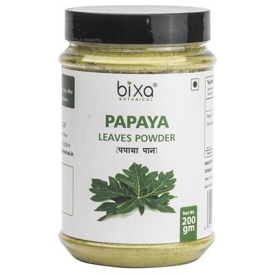 Papaya Leaf Powder I 200 gm I Supports Healthy Blood Platelets I Skin Brightening | 100% Natural | Digestion | Herbal Supplement for Normal Blood Sugar Levels I Anti-Oxidant Agent I Pure