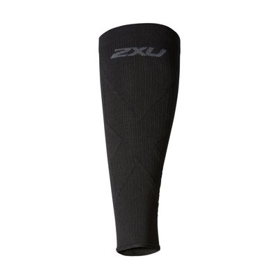2XU X Compression Calf Sleeves for Lower Leg Support and Recovery, Black/Black, Large