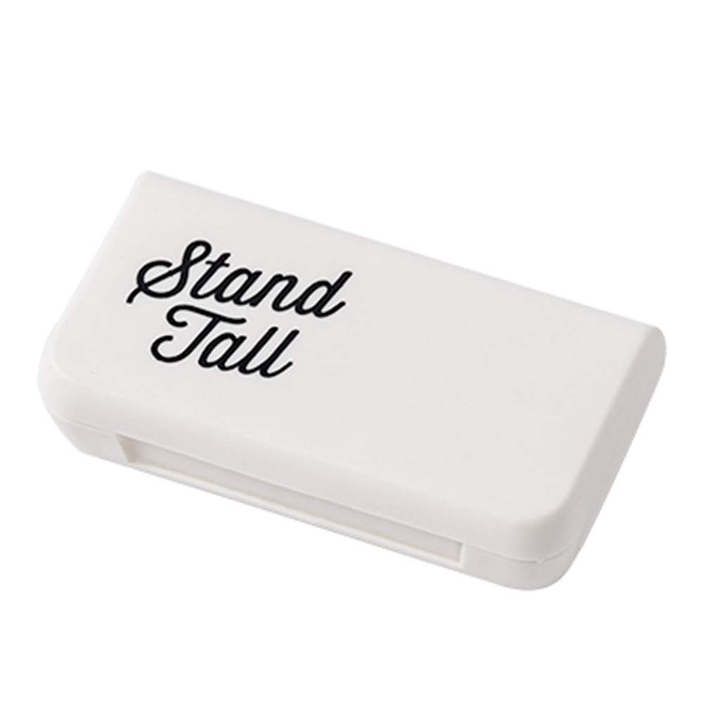 Fdit Pill Case Portable Medicine Box Multi Styles Storage Container Weekly Pill Organiser Pill Dispenser Mini 3 Grids (2.6 x 1.3 x 0.6in-Letters)