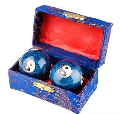 XMHF Cloisonne Yin-Yang Chinese Meditation Baoding Healthy Exercise Ball 2Pcs
